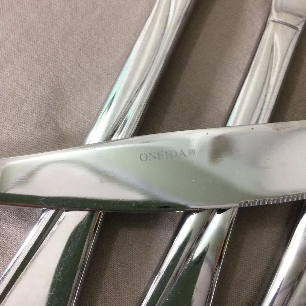 Oneida Louisiana Stainless Dinner Knives Set 5 Silverware Flatware Vintage 80s